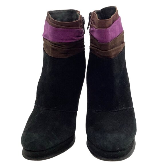 DIANE VON FURSTENBERG DVF Suede Stiletto Heel Ankle Platform Booties 5.5 Boots - Picture 2 of 9